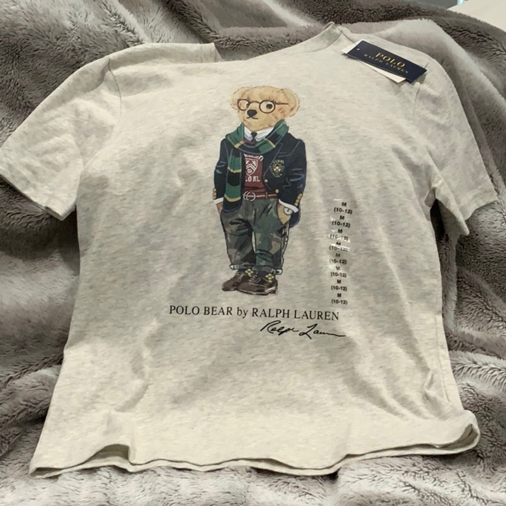 Ralph Lauren Polo Bear Kids Heather Gray Tee